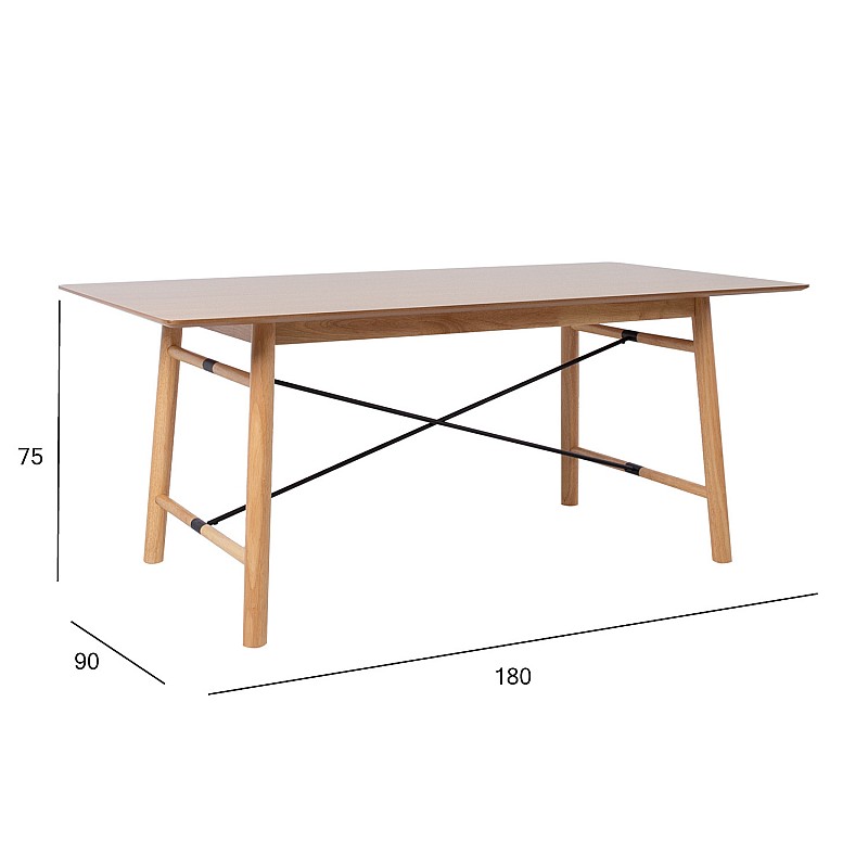 Pusdienu galds EMERALD 180x90xH75cm, pelēks