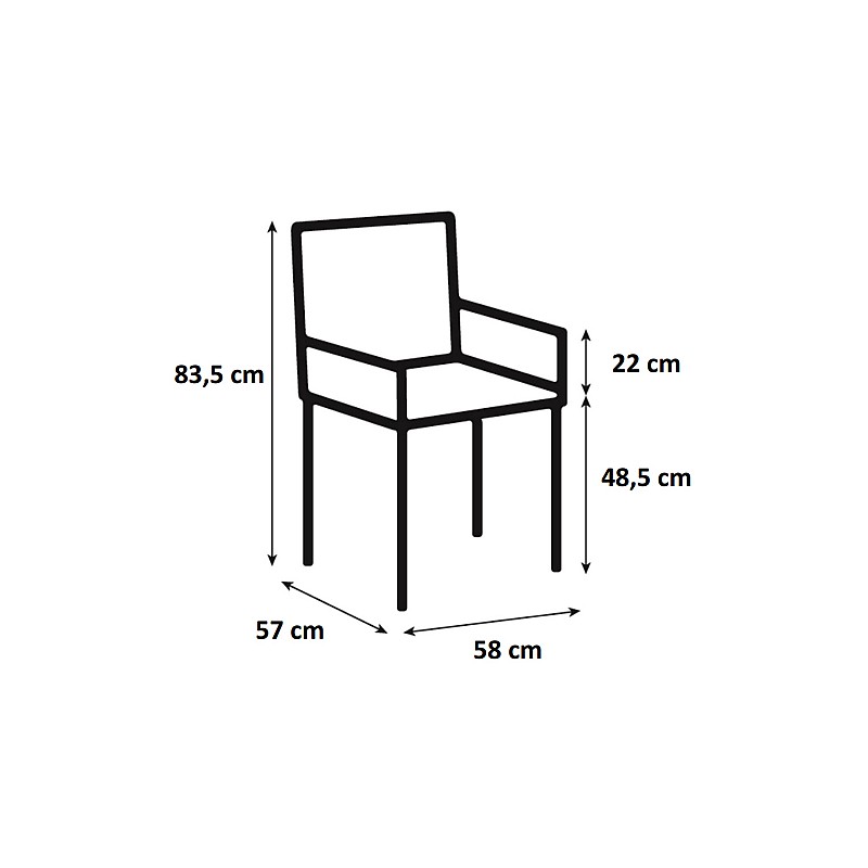 Krēsls / atpūtas krēsls NORA 58x57xH83,5cm, sēdvieta un atzveltne: audums, krāsa: gaiši pelēks, kājas: melns metāls