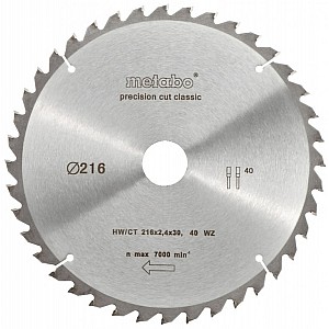 Zāģripa Classic 216x2,4/1,8x30mm, z40, WZ, -5°, Metabo