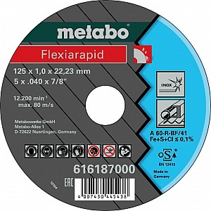 Griezējdisks Flexiarapid Inox 125x1mm,,,,,, Metabo