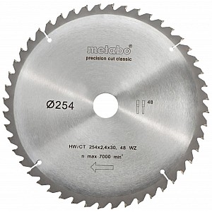 Zāģripa Classic 254x2,4/1,8x30mm, z48, WZ, -5°, Metabo