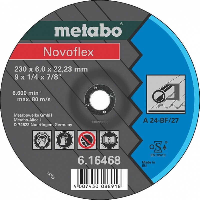 Slīpēšanas disks 125x6mm A24 Novoflex, Metabo