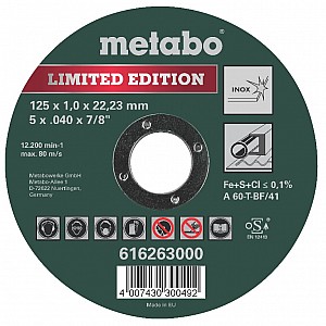 Griezējdisks Special Edition II Inox 125x1mm,,,,,,,,,,,,, Metabo