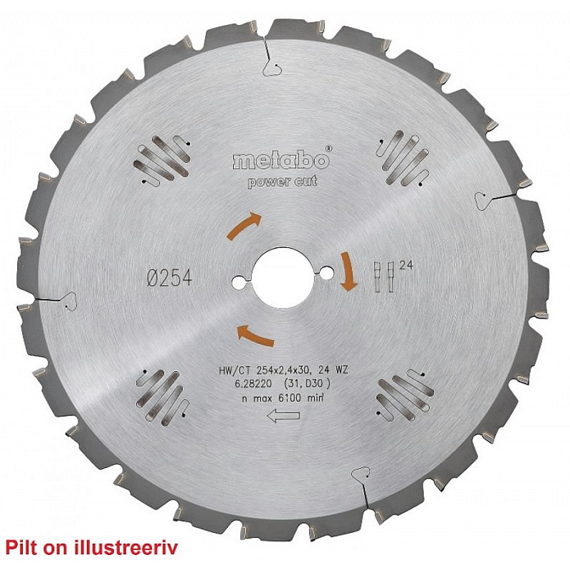 Zāģa ripa 315x3,0/2,0x30, z24, WZ, 20°. Power Cut. TKHS 315, Metabo