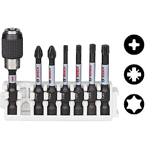 7 daļīgs uzgaļu komplekts L=50mm, Impact Control Bosch  2608522327